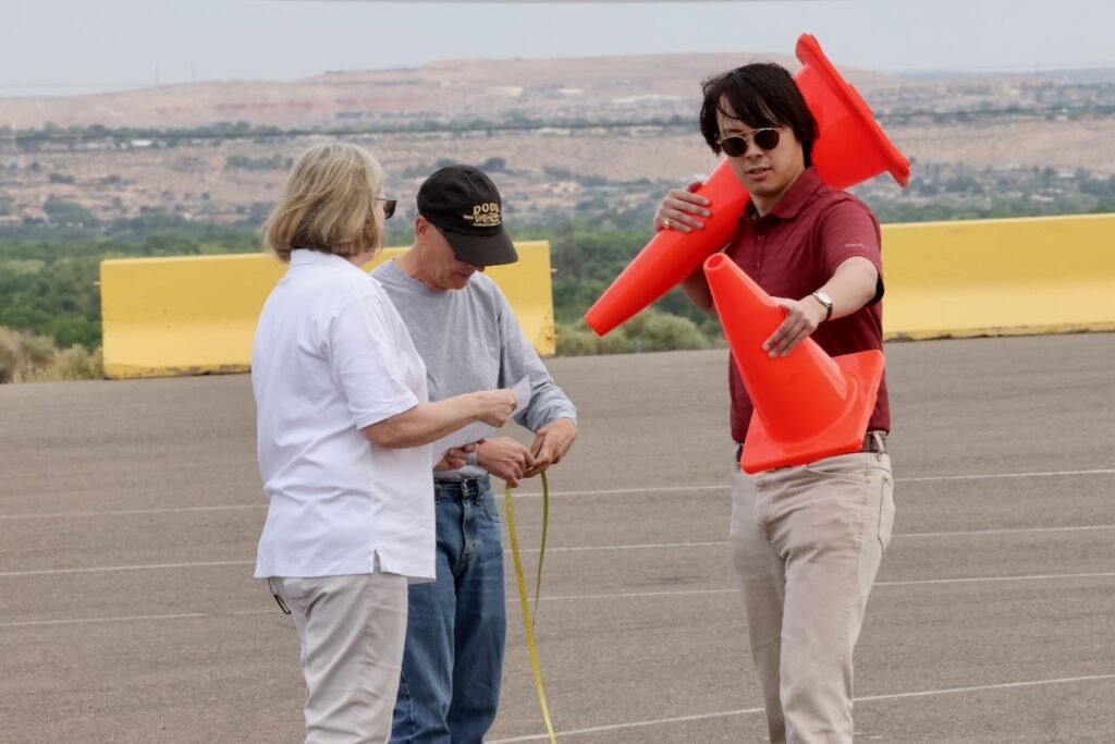 Setting up the track.
